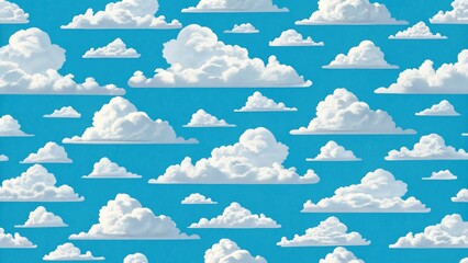 Wall Mural - White clouds on a blue sky background. 