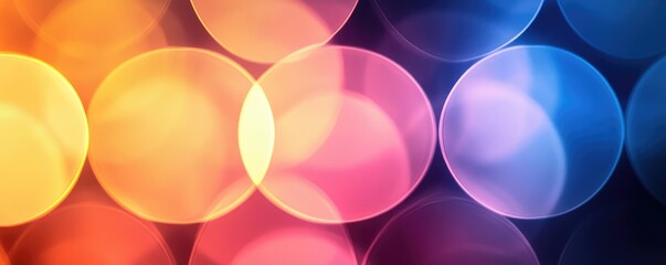 Poster - Circles abstract background concept. Colorful bokeh effect with soft lights creating a vibrant, dreamy atmosphere.