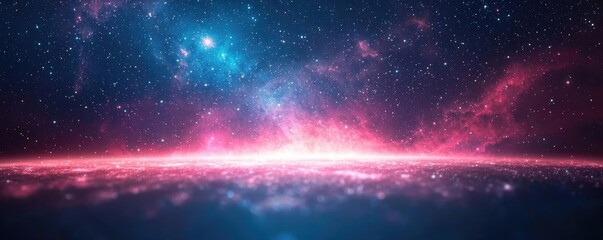 Poster - Cosmic abstract background idea. A stunning cosmic view showcasing vibrant galaxies and stars in deep space.
