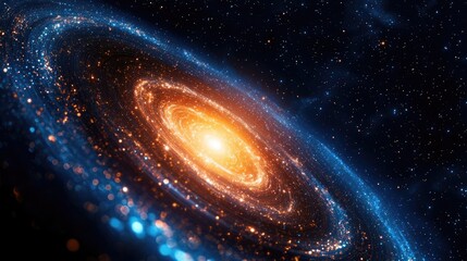 Poster - Cosmic abstract background idea. An intricate galaxy with vibrant colors displaying cosmic beauty and stellar motion.