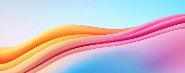 Poster - Cosmic abstract background idea. Vibrant abstract waves in soft pastel colors, perfect for backgrounds and designs.