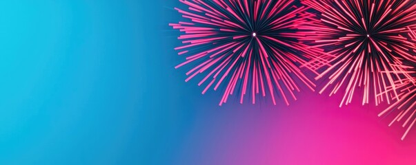 Poster - Fireworks abstract background idea. Vibrant fireworks illuminate the night sky with colorful patterns and festive energy.