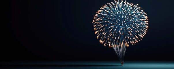 Poster - Fireworks abstract background idea. Vibrant explosion of fireworks illuminating a dark night sky.