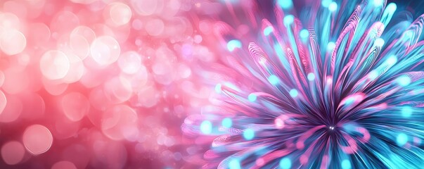 Poster - Fireworks abstract background idea. Vibrant abstract pattern with colorful light bursts on a blurred background.