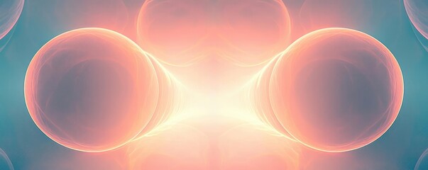 Poster - Circles abstract background concept. A close-up view of glowing cells, illustrating cellular structures and interactions.