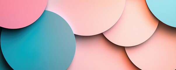 Poster - Circles abstract background concept. Colorful abstract circles in soft pastels create a visually pleasing design element.
