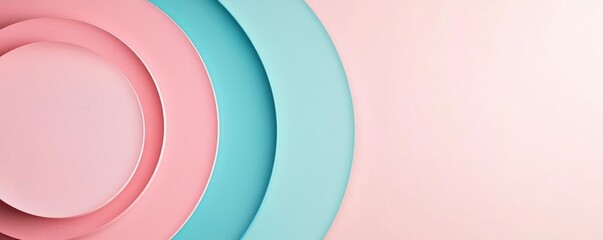 Aufkleber - Circles abstract background concept. Soft pastel colored layered circles creating a minimalist background design.