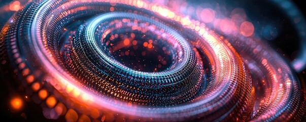 Poster - Circles abstract background concept. Abstract digital art featuring swirling colorful patterns and vibrant energy effects.