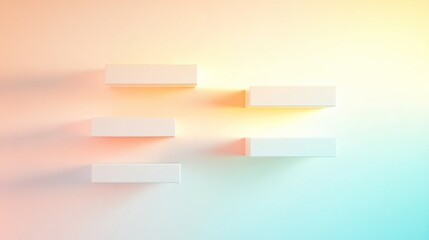 Poster - Minimalist Geometric Pastel Abstract with Soft Light Streaks Symbolizing Innovation