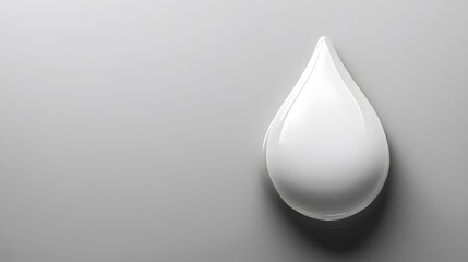 Poster - Single White Drop Against Gray Background