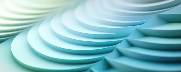 Aufkleber - Circles abstract background concept. Abstract layered shapes in shades of blue and green create a tranquil visual experience.