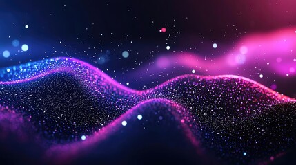 Poster - Cosmic abstract background idea. Vibrant abstract waves of color create a mesmerizing display of light and motion.