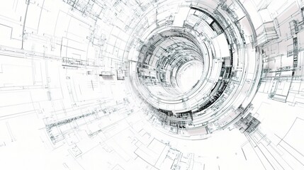 Poster - Detailed Mechanical Engineering Drawing with Abstract Background