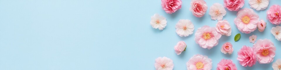 Poster - Elegant Spring Blossoms on Minimalist Pastel Backdrop