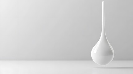 Poster - White Teardrop Shaped Object Against A Plain Background