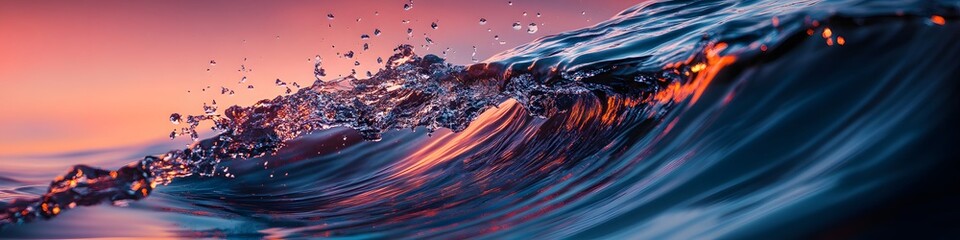 Poster - Panoramic view of The Wave glowing under soft twilight, with vibrant colors reflecting the unique geological patterns, in 4K resolution