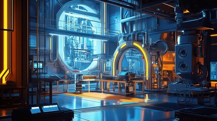 Poster - advanced smart factory with automated machines and ar technology