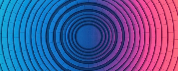 Poster - Circles abstract background concept. Vibrant concentric circles in blue and pink, creating a dynamic visual effect.