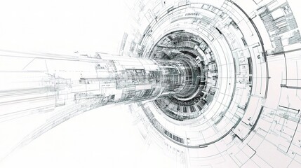 Poster - Detailed Mechanical Engineering Drawing Abstract Background Design