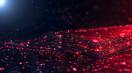 Aufkleber - Digital book with glowing particles, creating a futuristic atmosphere