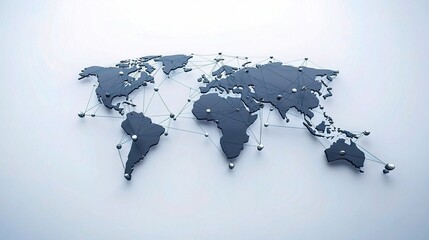 Poster - Globalization Concept of World Map with Interconnected Nodes