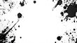 © mahamad - Abstract paint splatter frame in black and white
