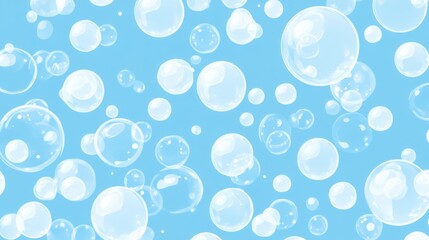 Aufkleber - Light blue background filled with floating air bubbles, symbolizing a hygienic, fresh, and pure environment perfect for wellness and health care concepts.