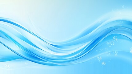 Poster - Light blue background with transparent air bubbles gently rising, evoking a sense of cleanliness and hygiene, ideal for personal care campaigns.