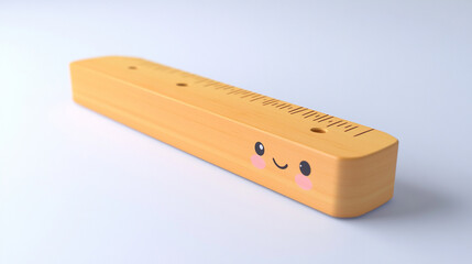 Poster - kawaii wooden ruler with cute character
