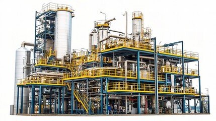Poster - industrial plant with various equipment and structures for processes