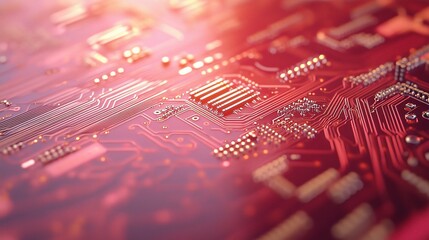 Poster - Detailed Close-Up of a Circuit Board with Advanced Communication Texture