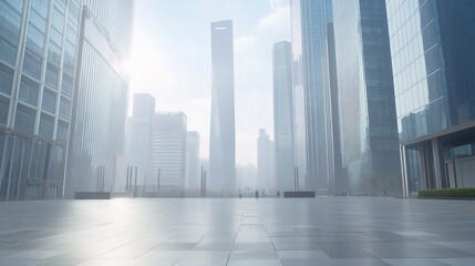 Poster - Modern Business Architecture and Empty Space Under Open Sky