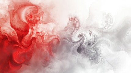 Poster - ethereal ink wash design with bold red swirls and soft gray gradients evoking a festive chinese new 