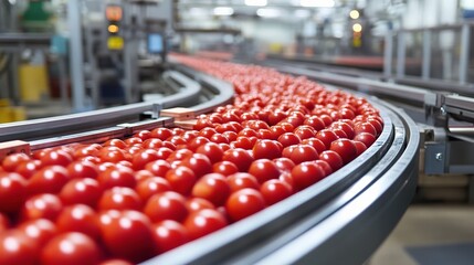 Poster - fully automated assembly line in a modern manufacturing plant