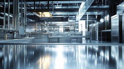 Poster - advanced metal factory interior with clean machinery and equipment