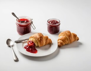 Wall Mural - croissant with jam