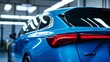 Side view of car window tint, ceramic film provides heat rejection and UV protection with stable color, car film installed on the glass surface of the , selected focus car tinting service