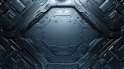 Poster - Sleek Industrial Design with Metal Surfaces and Geometric Patterns