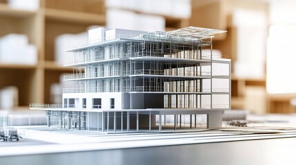 Poster - Modern Digital Architecture Model of a Building in Standard Scale