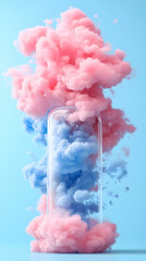 Wall Mural - Pastel Ink Clouds in Glass Container, a Dreamy Visual