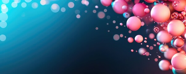 Poster - Droplets abstract background idea. Vibrant bubbles with a colorful background create a stunning abstract design.