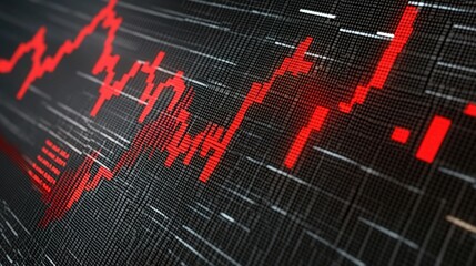 Poster - 3D Illustration of Stock Market Trading Graph for Economic Analysis