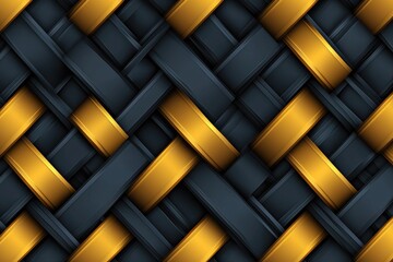 Poster - Woven golden patterns digital art abstract design modern aesthetics close-up view creative concepts