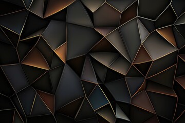 Poster - Dynamic geometric patterns abstract art digital design dark color palette close-up view modern aesthetics