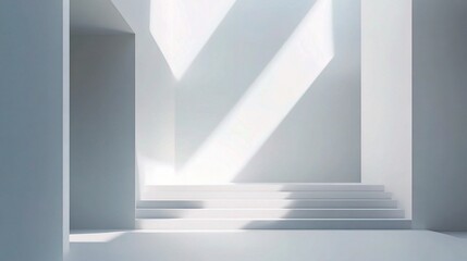 Poster - Minimal Business Presentation Background with Soft Light and Steps