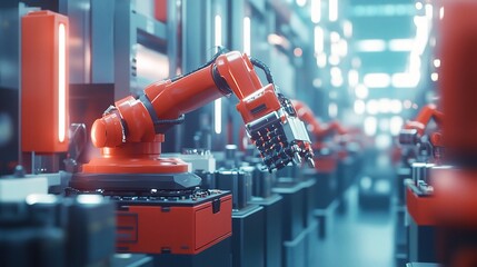 Poster - modern factory concept featuring advanced robotic technology
