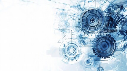 Poster - Abstract Technical Drawing Background for Mechanical Engineering Projects
