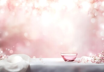 Wall Mural - Pink and white gradient spring background