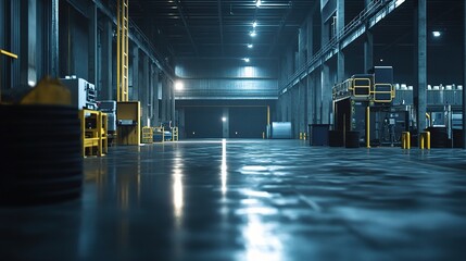 Poster - Modern Industrial Factory Interior for Efficient Manufacturing Process