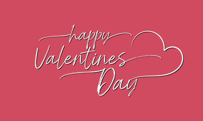 happy valentines day calligraphy banner with heart. vector illustration for greeting cards, banner, 